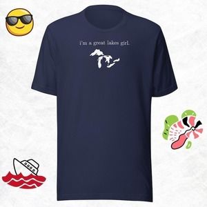 Great Lakes Girl Michigan Pride Casual Outdoors Lover T-Shirt